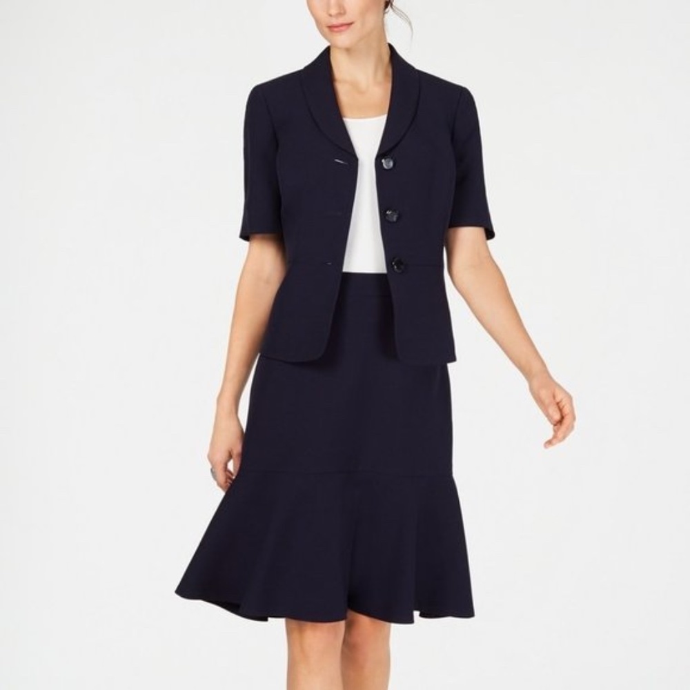 Le Suit Petite Flare-Hem Blazer Suit